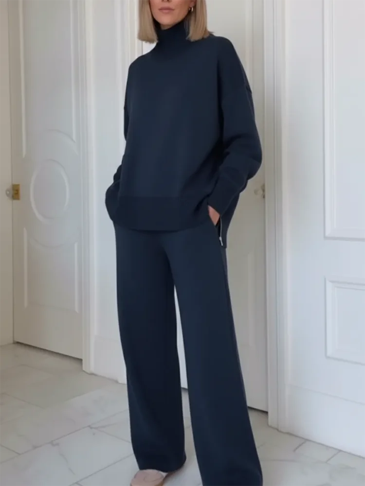 Dora | Ensemble de Deux Pièces avec Col Montant et Fermeture Éclair, Pantalons Droits