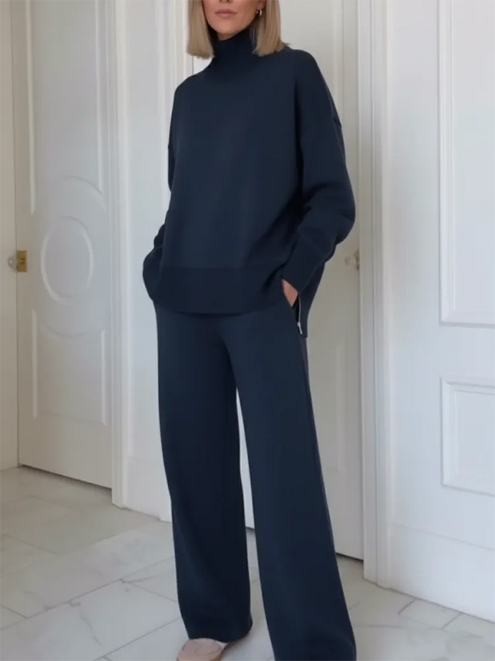 Dora | Ensemble de Deux Pièces avec Col Montant et Fermeture Éclair, Pantalons Droits