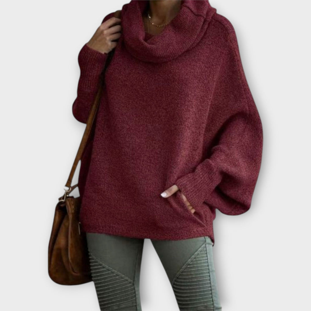 Célia | Pull Oversize avec Col Cowl et Coupe Relaxed