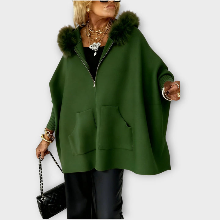 Evelyn | Manteau à Capuche en Fourrure Synthétique de Luxe