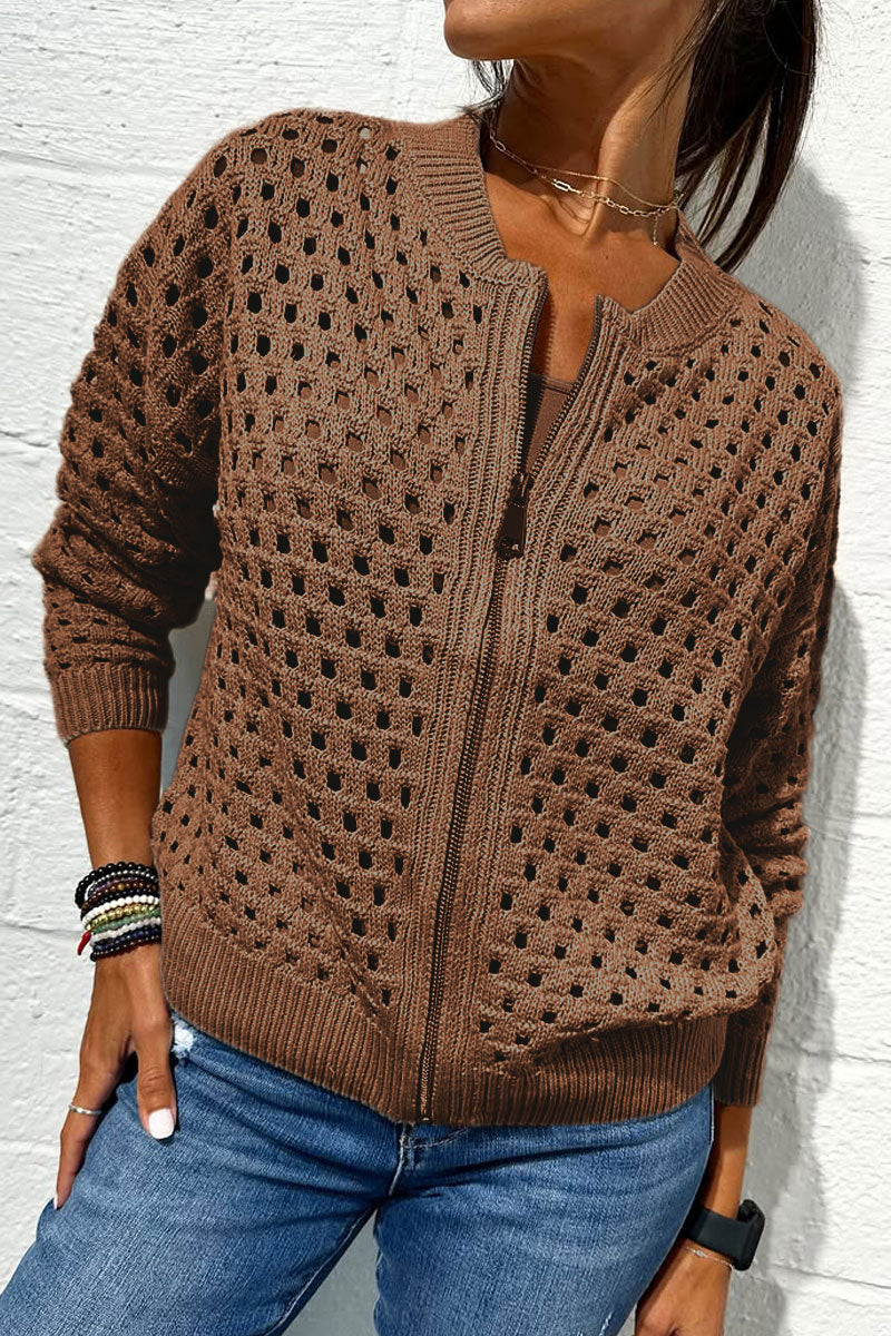 Rosa | Veste en tricot avec fermeture éclair