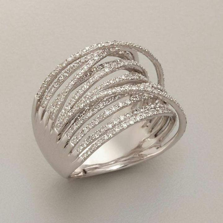 Océane | Bague en Argent Zirconia Vintage Superposée