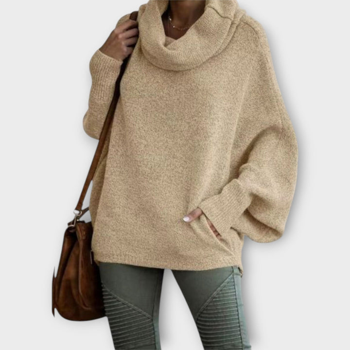Célia | Pull Oversize avec Col Cowl et Coupe Relaxed