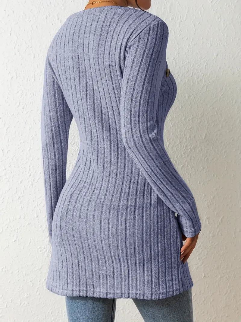 Julia | Haut Asymétrique à Côtes à la Mode