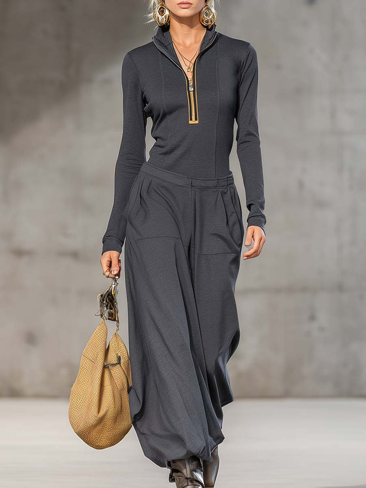 Belle | Ensemble Rétro Sportif avec Haut et Pantalons Amples