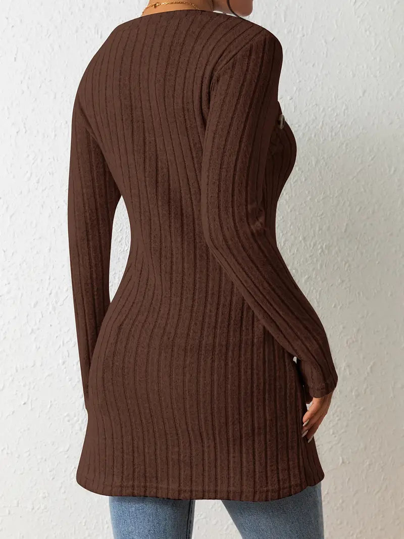 Julia | Haut Asymétrique à Côtes à la Mode