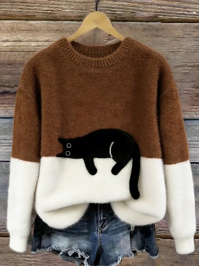 Belinda | Pull oversize à motif chat