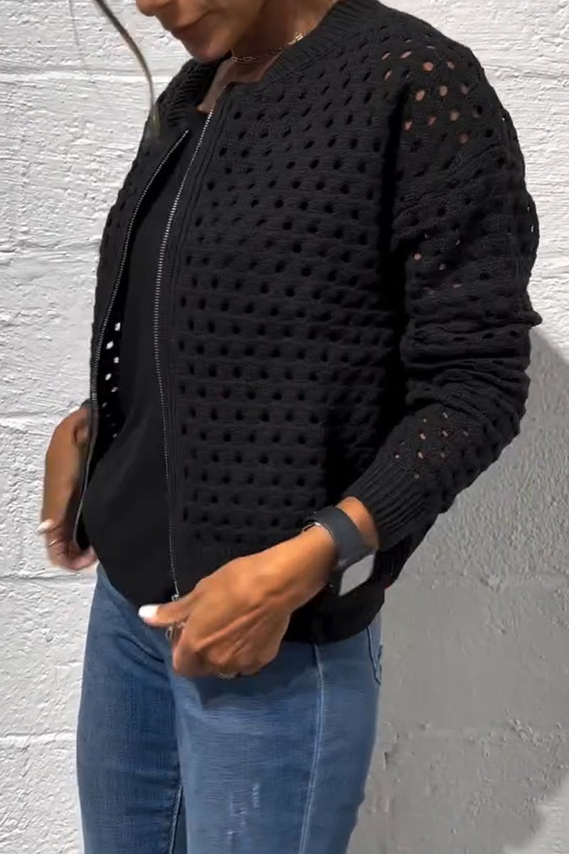 Rosa | Veste en tricot avec fermeture éclair