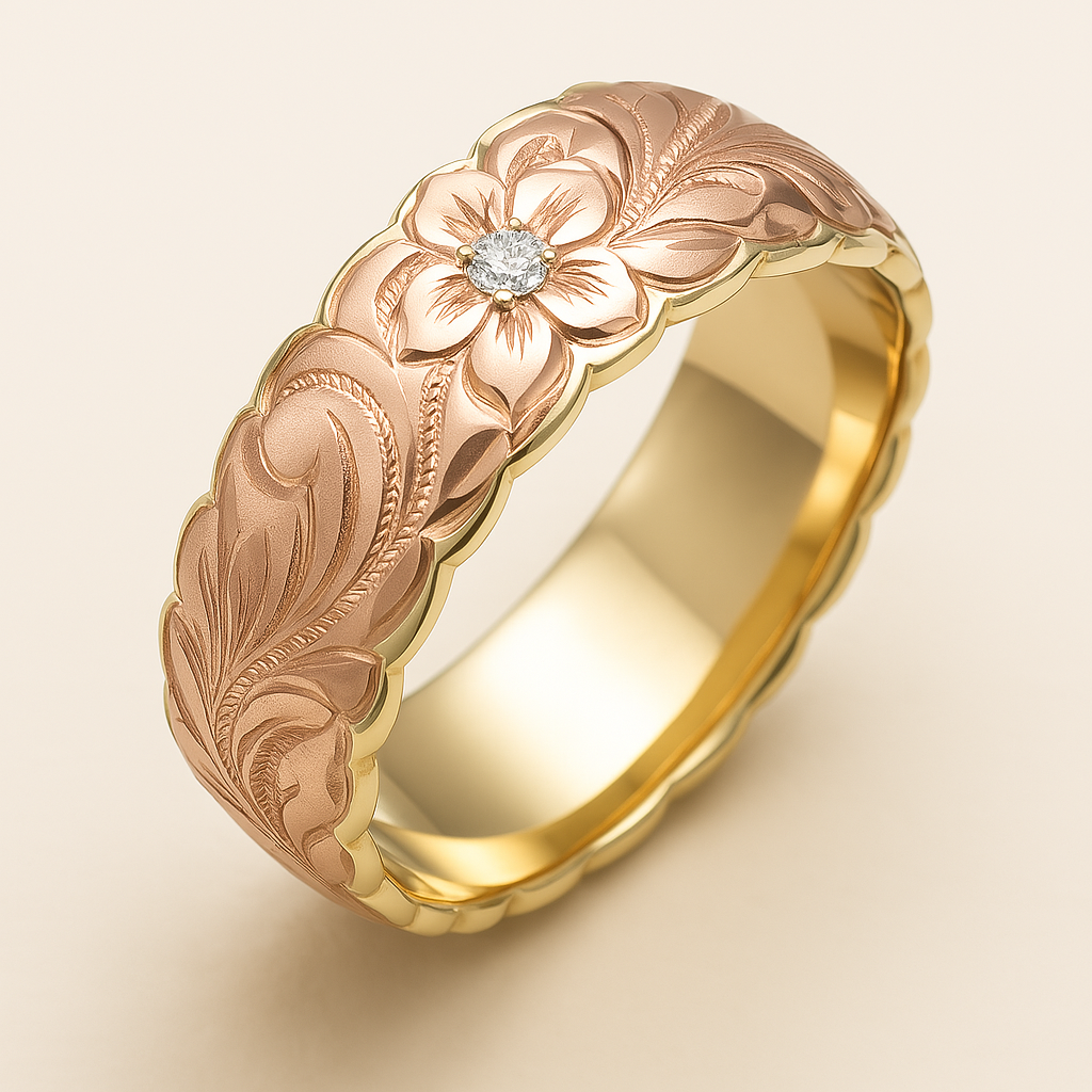 Lucie | Bague en Or avec Fleur Rose Vintage
