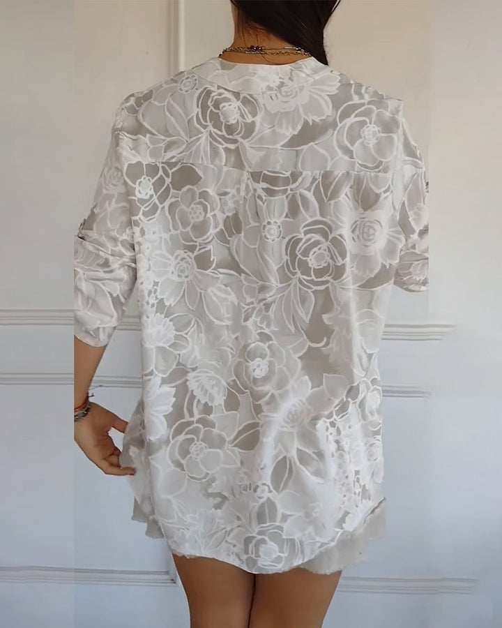 Zita | Blouse Imprimée Boutonnée à Col V