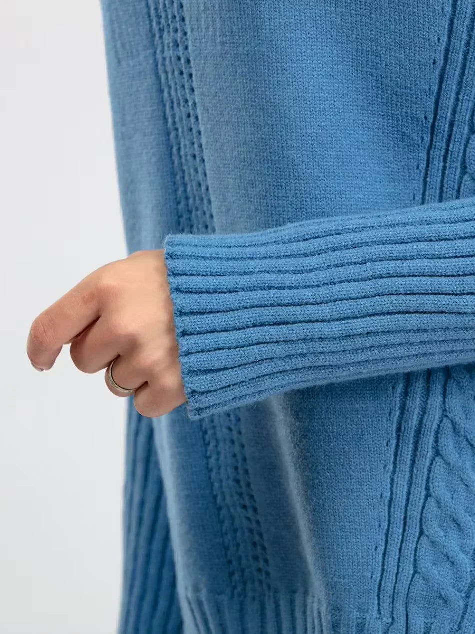 Scarlett | Ensemble de Pull Tricoté à Col Montant Chic et Pantalons Amples