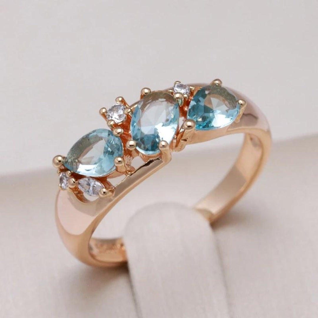 Héloïse | Bague Vintage Zirkonia Élégante en Or Bla