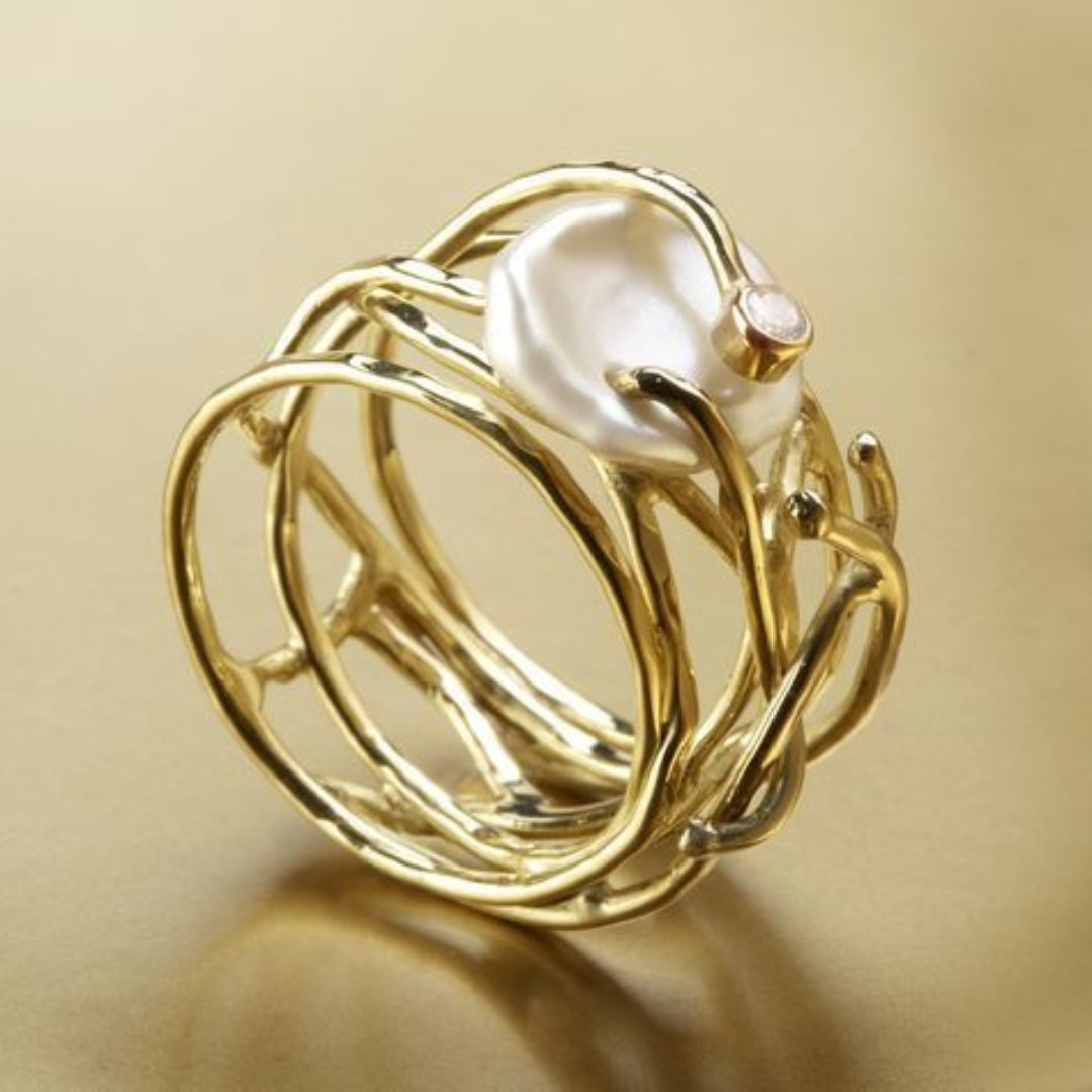 Samira | Bague en Or et Perles