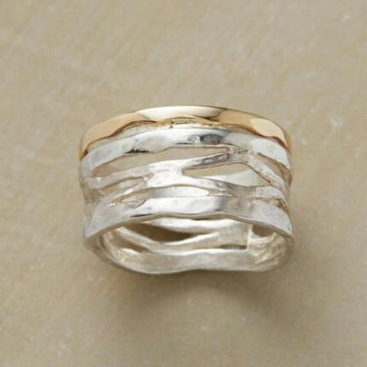 Rosalie | Bague creuse vintage en or et argent