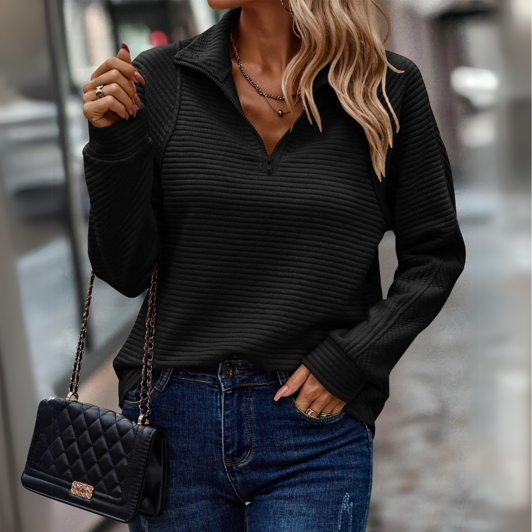 Suzanne | Pull Détail avec Demi-Zip