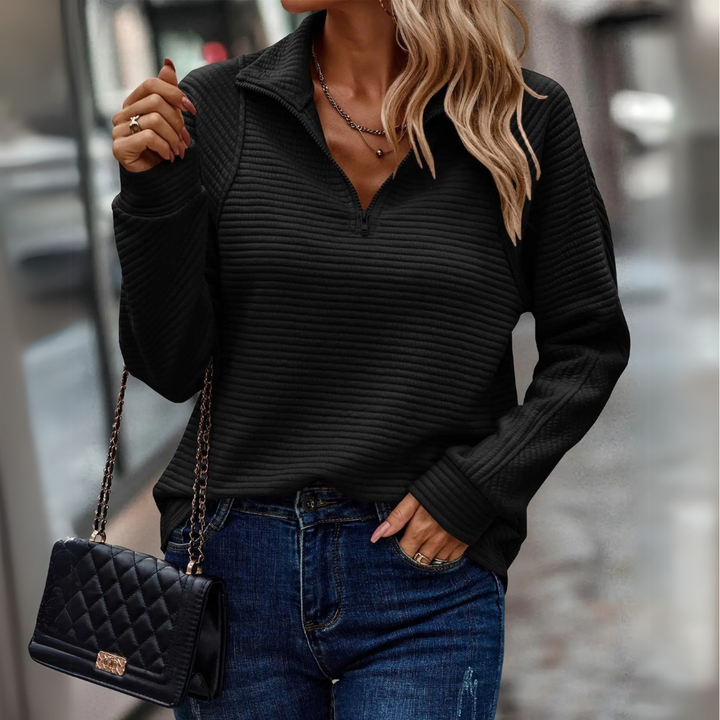 Suzanne | Pull Détail avec Demi-Zip