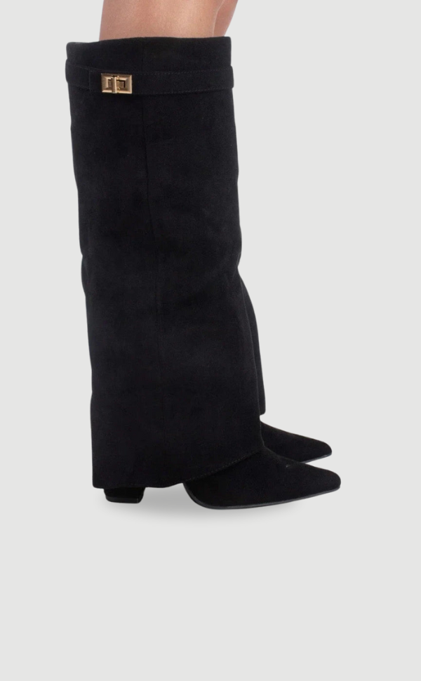 Jay | Bottes Femme Genou avec Partie Supérieure Évasée et Talon Bloc