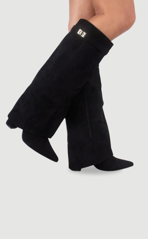 Jay | Bottes Femme Genou avec Partie Supérieure Évasée et Talon Bloc