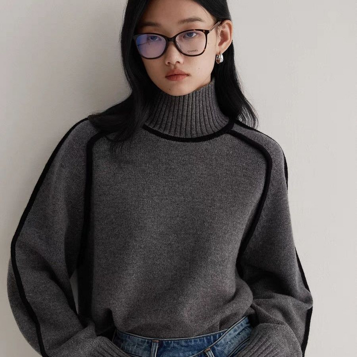 Emilie | Pull Col Montant Doux Similaire au Cachemire