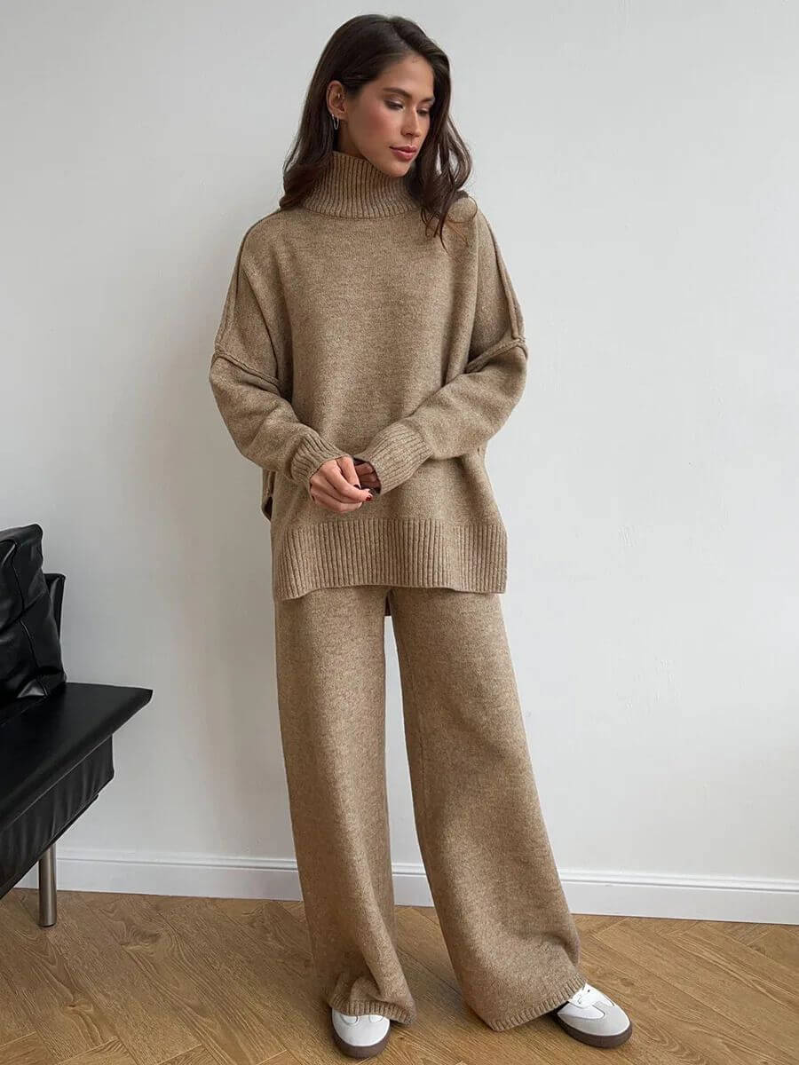 Anne | Ensemble en Tricot Col Roulé