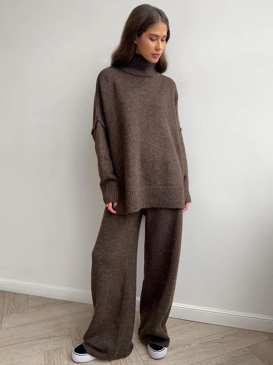 Anne | Ensemble en Tricot Col Roulé