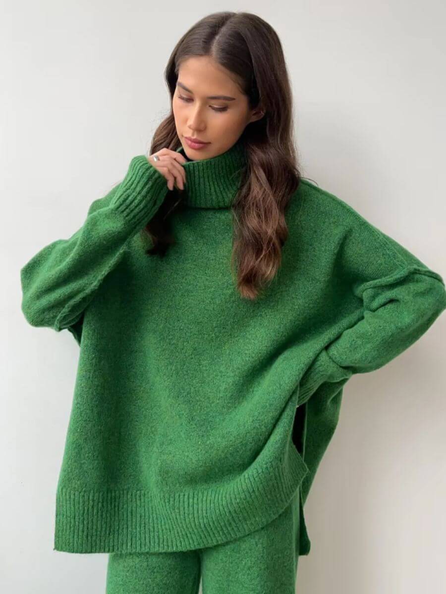 Anne | Ensemble en Tricot Col Roulé