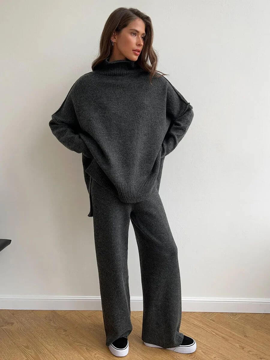 Anne | Ensemble en Tricot Col Roulé