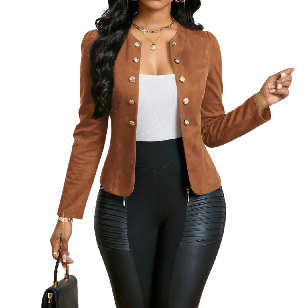 Jo  | Veste Décolleté en V avec Bouton Double