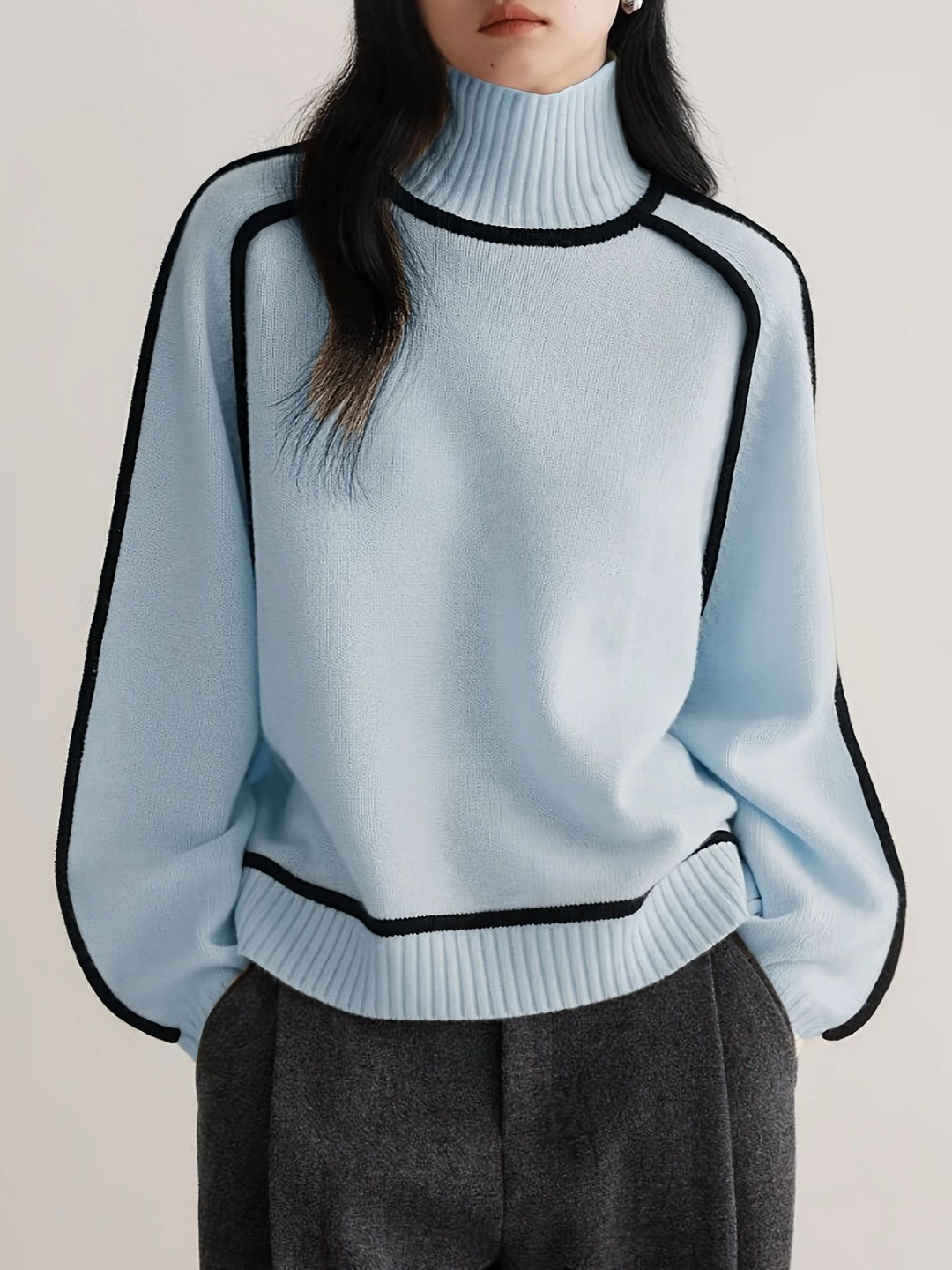 Emilie | Pull Col Montant Doux Similaire au Cachemire