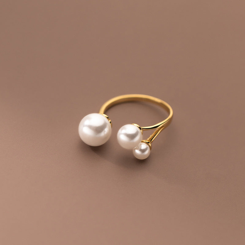 Isabeau  | Bague en perles d'eau douce triple ajustable