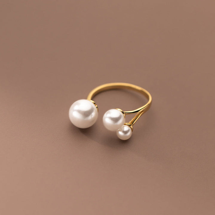 Isabeau  | Bague en perles d'eau douce triple ajustable