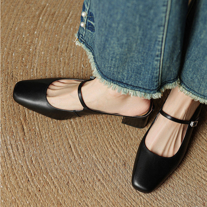 Alicia | Mules en cuir naturel