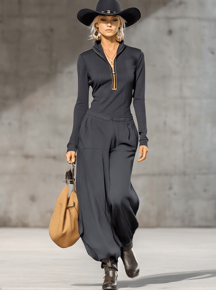 Belle | Ensemble Rétro Sportif avec Haut et Pantalons Amples