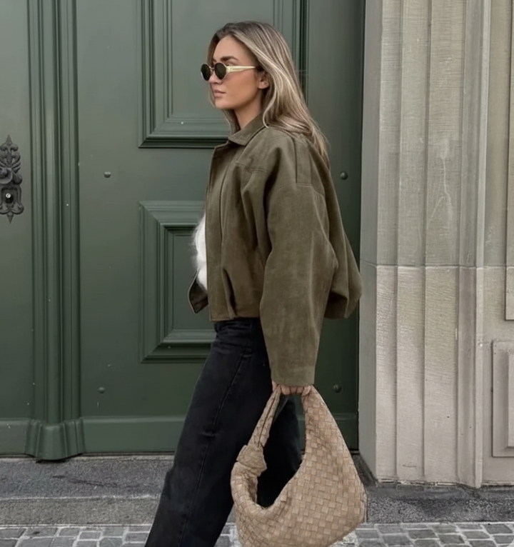 Diana | Veste Bomber Oversize Vert Olive