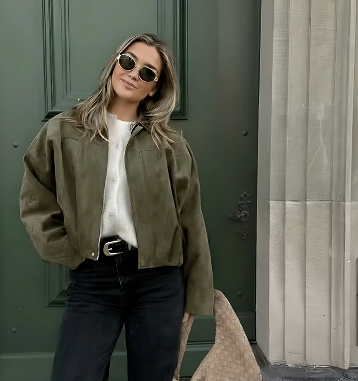 Diana | Veste Bomber Oversize Vert Olive