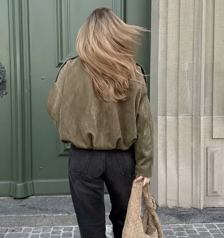Diana | Veste Bomber Oversize Vert Olive
