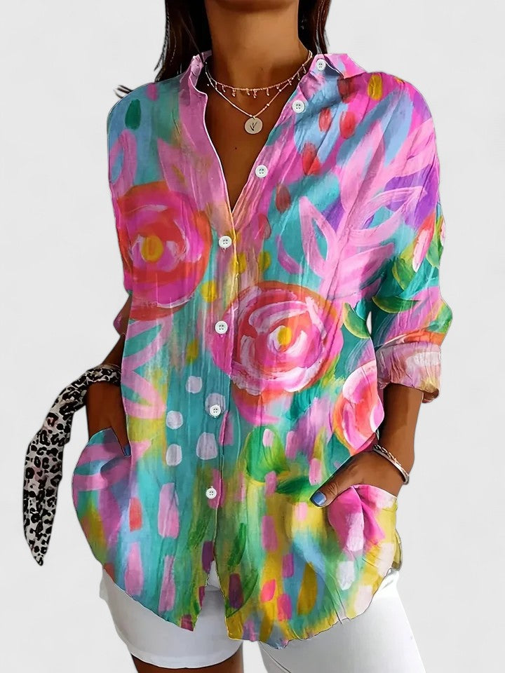 Anica | Blouse artistique vivante à boutons