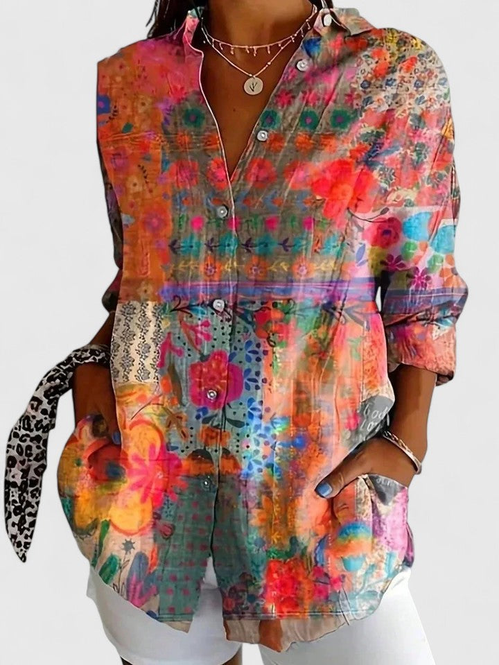 Anica | Blouse artistique vivante à boutons