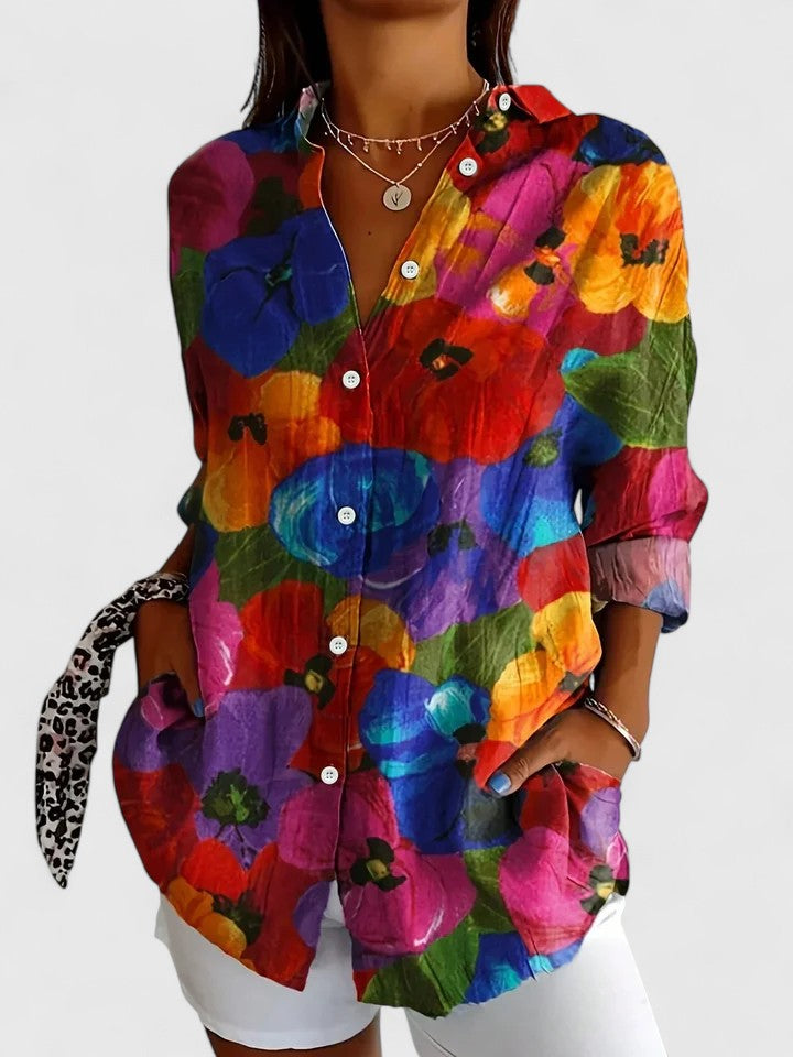 Anica | Blouse artistique vivante à boutons