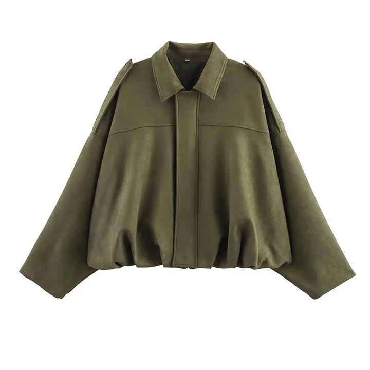 Diana | Veste Bomber Oversize Vert Olive