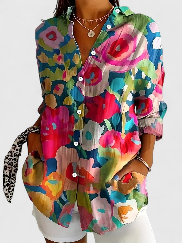 Anica | Blouse artistique vivante à boutons