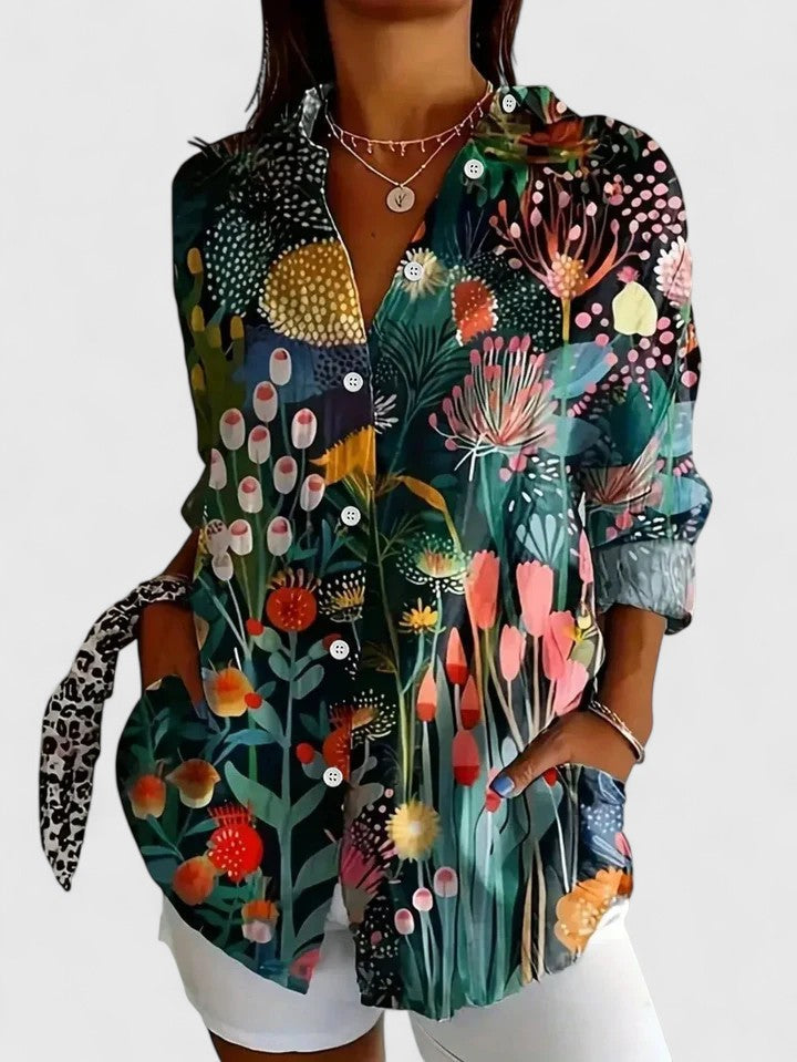Anica | Blouse artistique vivante à boutons