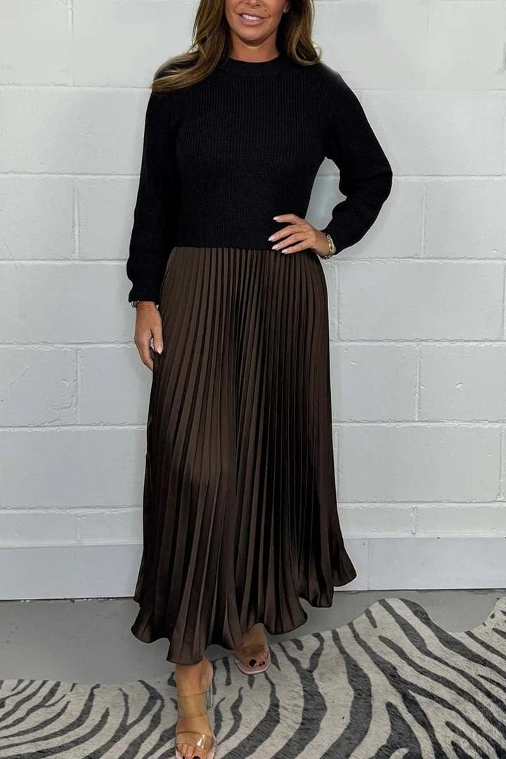 Camilla | Robe maxi avec sweater et jupe plissée