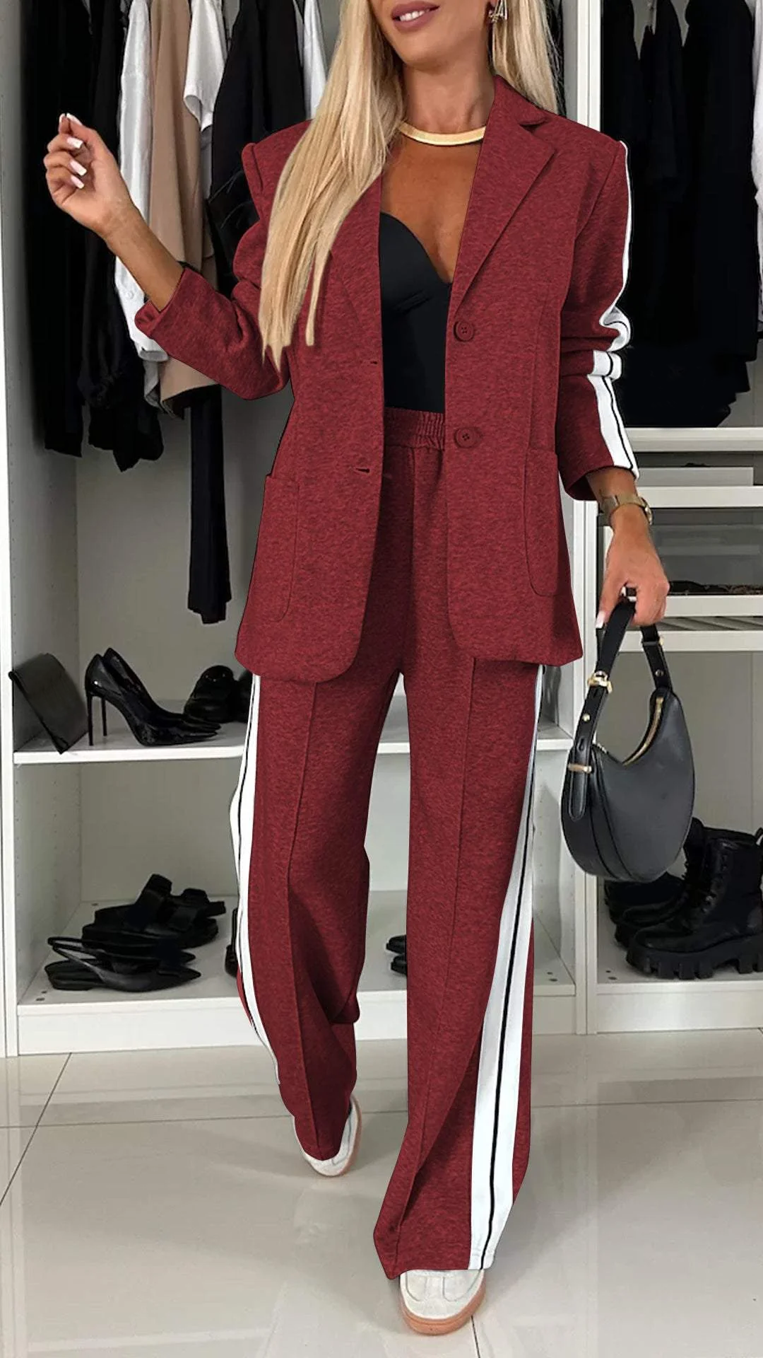 Brielle | Ensemble blazer & jogging sport luxe