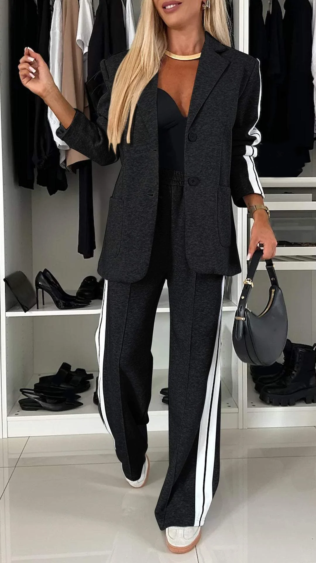 Brielle | Ensemble blazer & jogging sport luxe