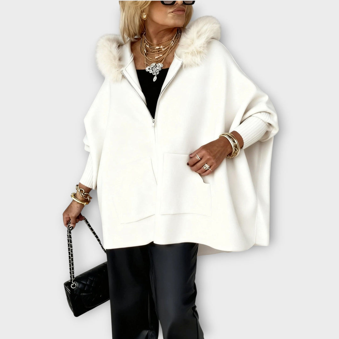 Evelyn | Manteau à Capuche en Fourrure Synthétique de Luxe