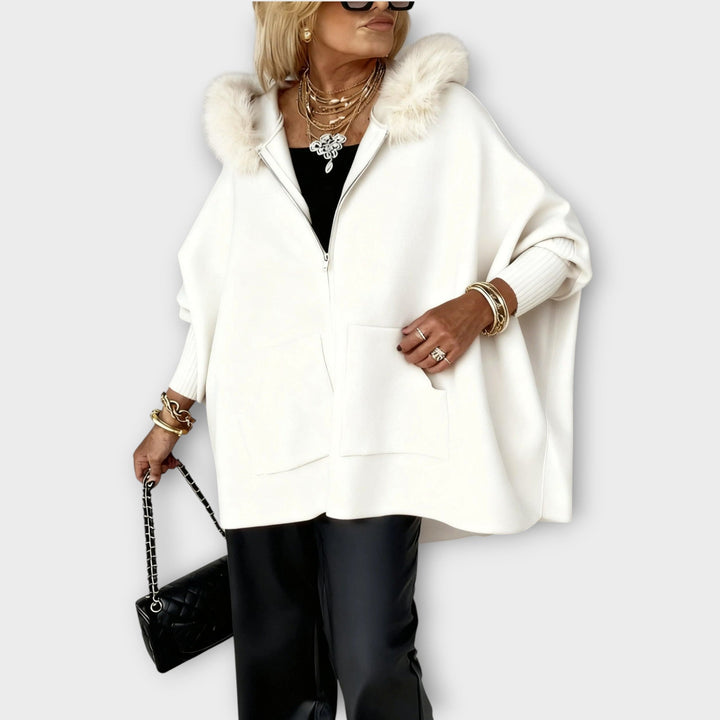 Evelyn | Manteau à Capuche en Fourrure Synthétique de Luxe