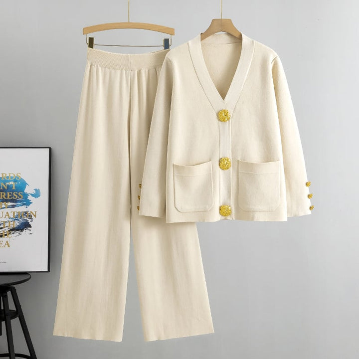 Azaria | Costume pantalon en laine avec boutons en métal