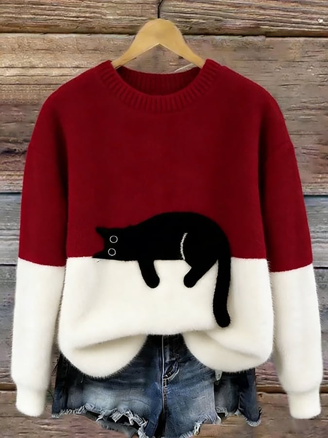 Belinda | Pull oversize à motif chat