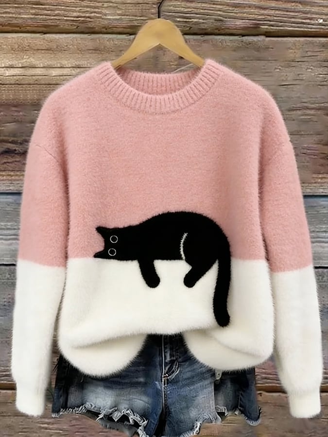 Belinda | Pull oversize à motif chat
